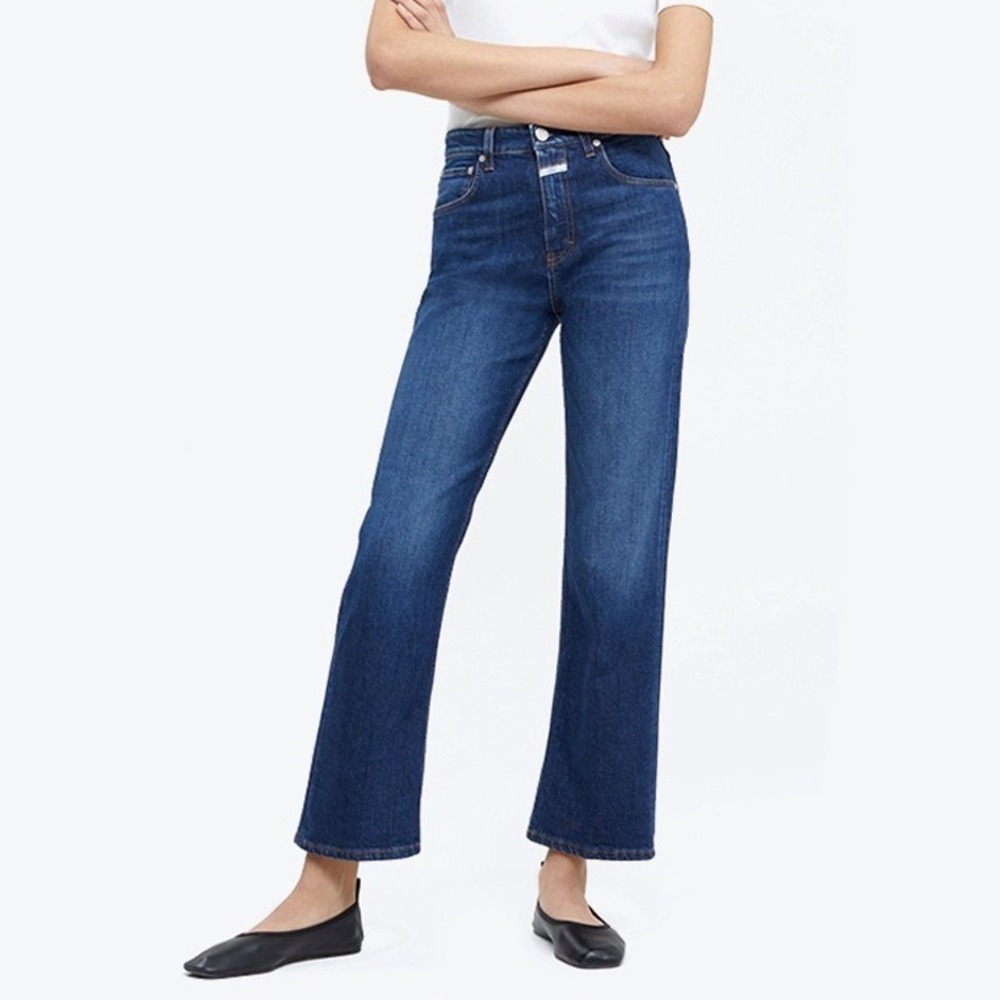 Closed Itaian Candiani Baylin High Rise Straight‎ Leg Jeans Cotton Blue Size 25